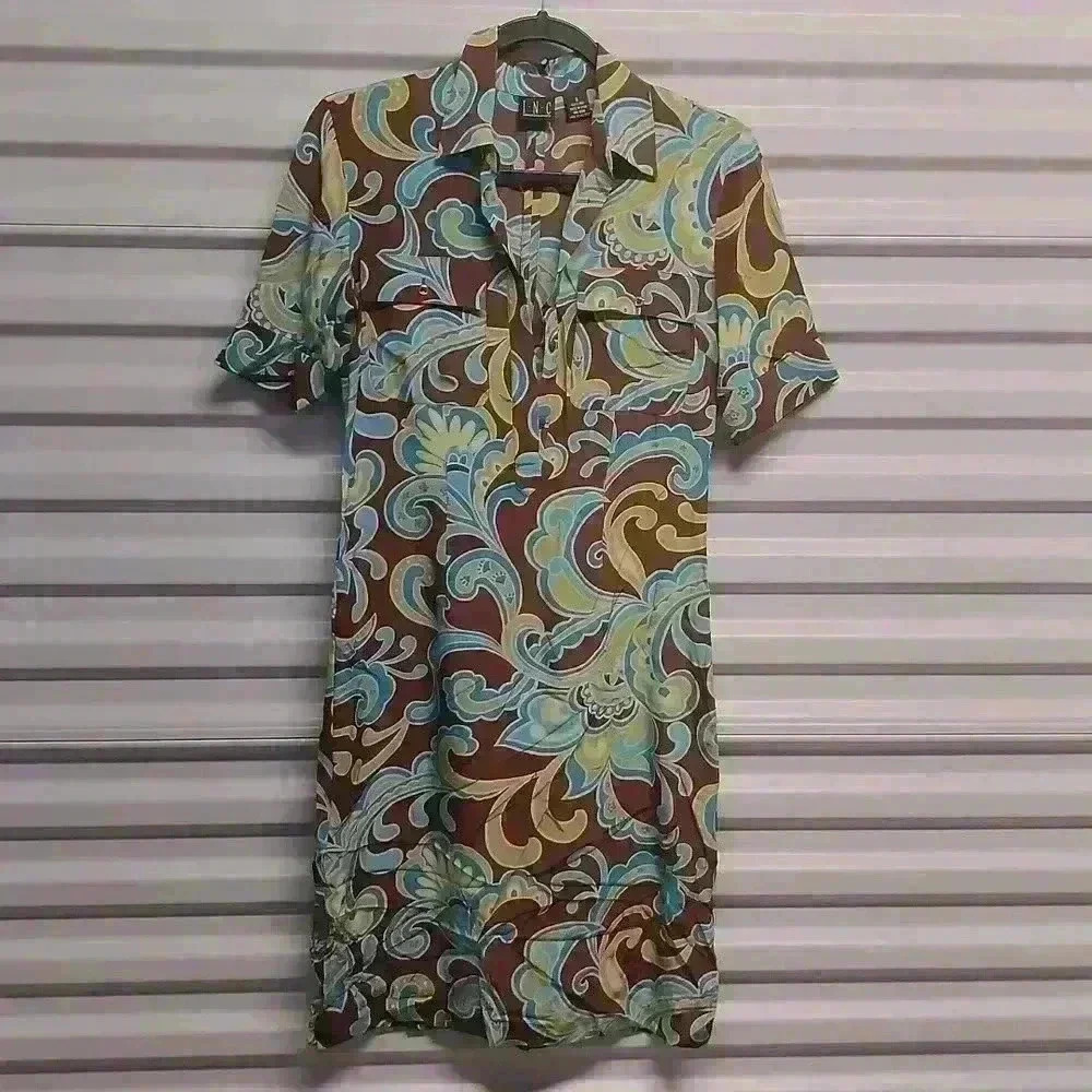 INC 100% silk Paisley dress women's